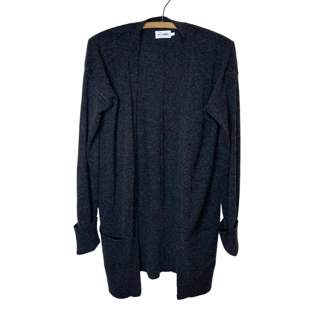 R Label knit open cardigan sweater wool cashmere long medium